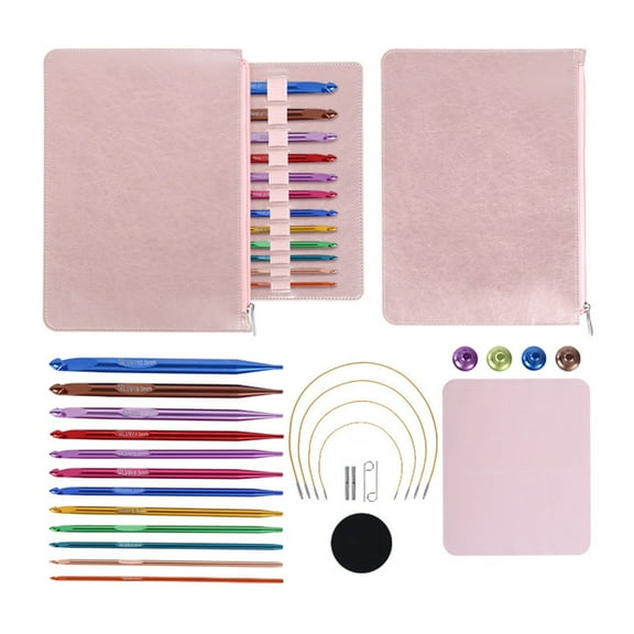 Sinyiin 12Pcs Interchangeable Crochet Hook with Cable 3.0mm-10mm Tunisian Knitting Needle Tunisian Afghan Knitting Hook Needle