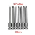 thumbnail image 1 of Sinyiin 12pcs/set Alloy Steel S2 Slotted Phillips Screwdriver Drill Bits Magnetic for Head 100mm for Extra Long Hand Tools, 1 of 6