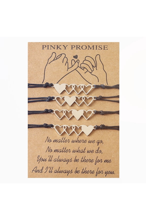 2/3/4Pcs Friend Bracelet Friendship Bff Matching Distance Heart Bracelet Gift