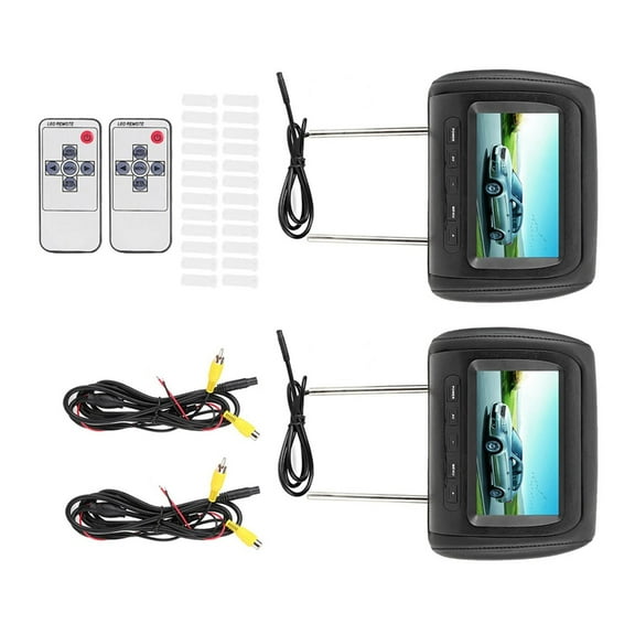 Sinyiin 2 Pieces Car Headrest LCD Video Monitors MP5 DVD Display with Wireless Control