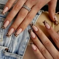 thumbnail image 1 of Sinyiin 24 Pcs Leopard Print False Nails with Nails File Full Cover Stick on Nails Artificial Nails Long Coffin Press On Nails, 1 of 8