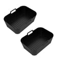 thumbnail image 1 of Sinyiin 2PCS Rectangular Cooking Tray for Air Cooker Oven Microwave Safe Baking Pan, 1 of 12
