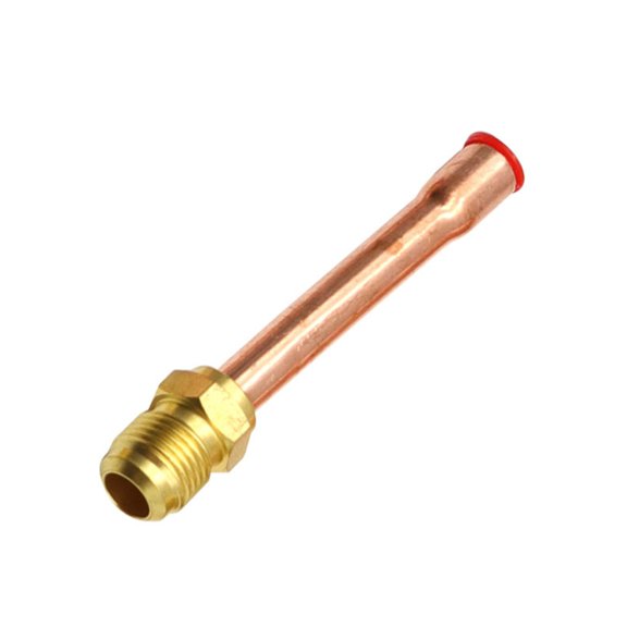 Sinyiin 4x Brass Pipe Fitting SAE Flare Connector Male Thread Adapter with Copper Tube for Air Conditioner HVAC System Accessory