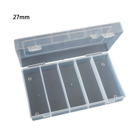 Sinyiin 5 Slots Rectangular Plastic Storage Box Collectible Coin for Case Storage Container Fit for 100pcs 27mm Coin Capsules Ho