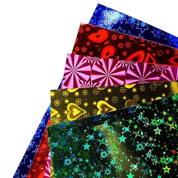 Sinyiin 50/100Pcs Shimmering Craft Paper 15x15cm for Kids Card Making Craft Project