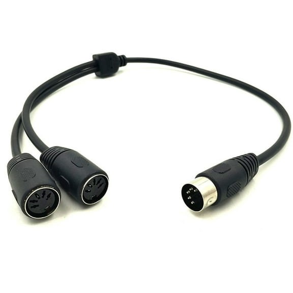 Sinyiin 50cm MIDI DIN 5P Y Splitter Adapter Cable Male to 2x DIN-5 Female Extend Cord