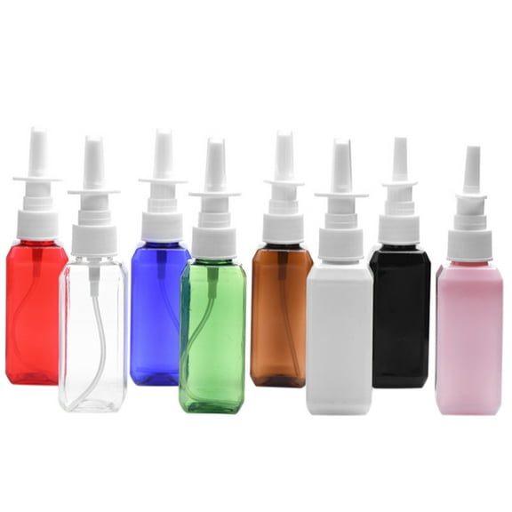 Sinyiin 50ml Clear Empty Plastic Nasal Spray Bottles Pump Sprayer Mist Nose Spray Refillable Bottling