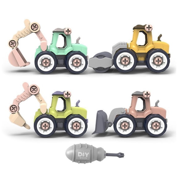 Sinyiin 5PCS Plastic Engineering Truck Collection Hands On Learning Activity Gift for Kids 3+ Years