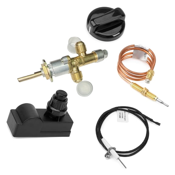 Sinyiin 5Pieces Gas Control Valves and Electrode Igniter Set Metal Texture for Fire Pits