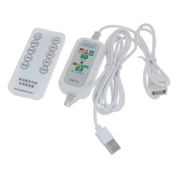 Sinyiin 5V Remote USB Extension Power Cable with On/Off Switch 2-12 Hour Timing 4 Speed
