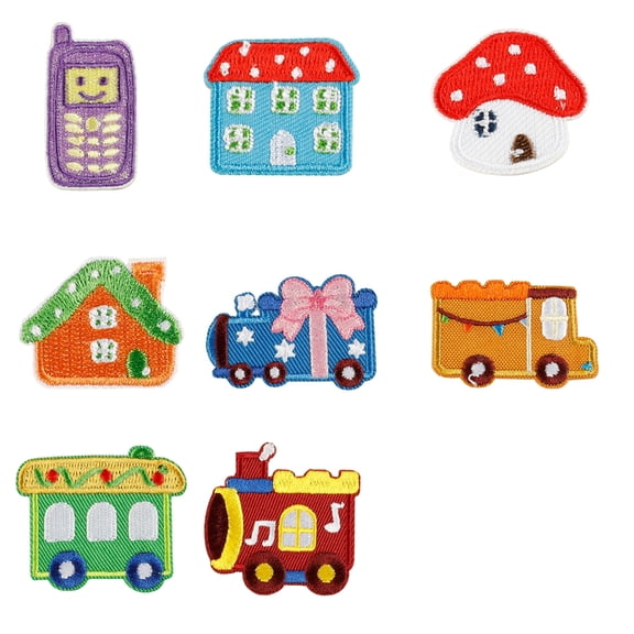 Sinyiin 8 Pcs Cartoon Truck Applique Patches Lovely Toy Car Iron On Patches Embroidered Patches Repair Patches Sew On Patches