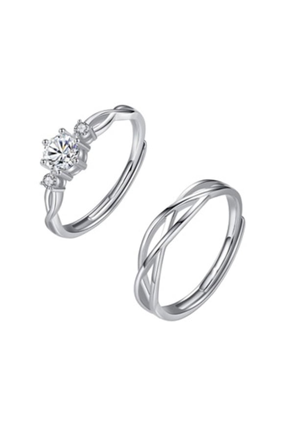 Adjustable Sturdy Brass Entangled Rings for Women Eternities Wedding Band