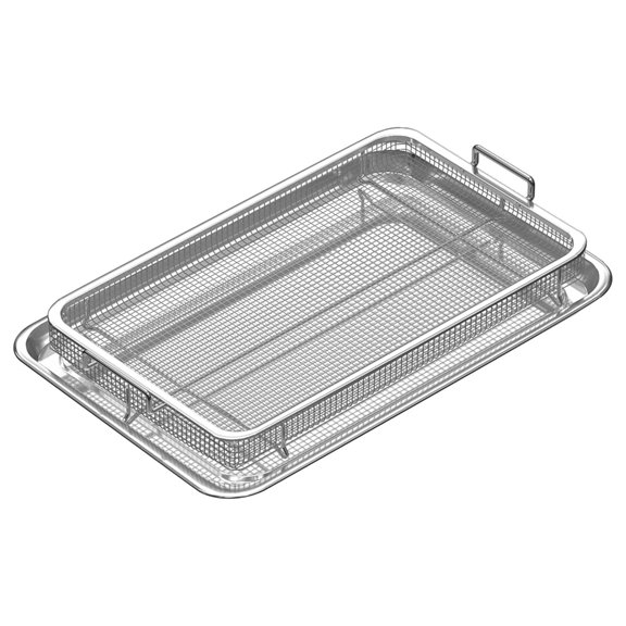 Sinyiin Air Fryer Basket for Oven Fries/Bacon/Chicken Stainless Steel Crisper Tray Pan