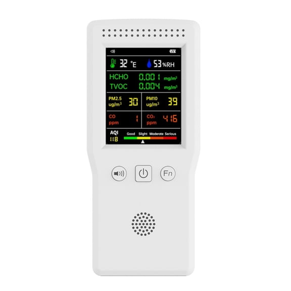Sinyiin Air Quality Monitor 9 in 1 Detector CO2 Meter Sensor Tester Detect PM2.5/PM10