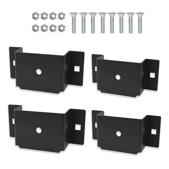 Sinyiin Anti Slip Iron Brackets Mounting Kit Included Stake Pocket Bracket for Utility Trailer Flatbed Trucks for 2x4 Wood Posts