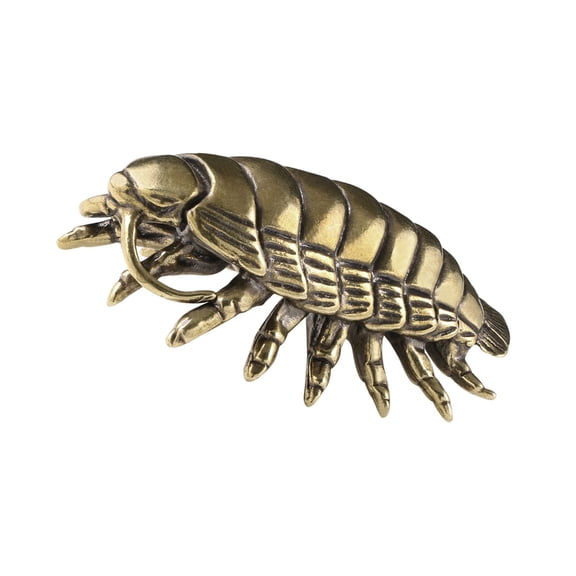 Sinyiin Antique Brasses Ornament Giants Isopod Figurine Ancient Marine Life Miniature Statue Gift for Collectors Home Office Decors