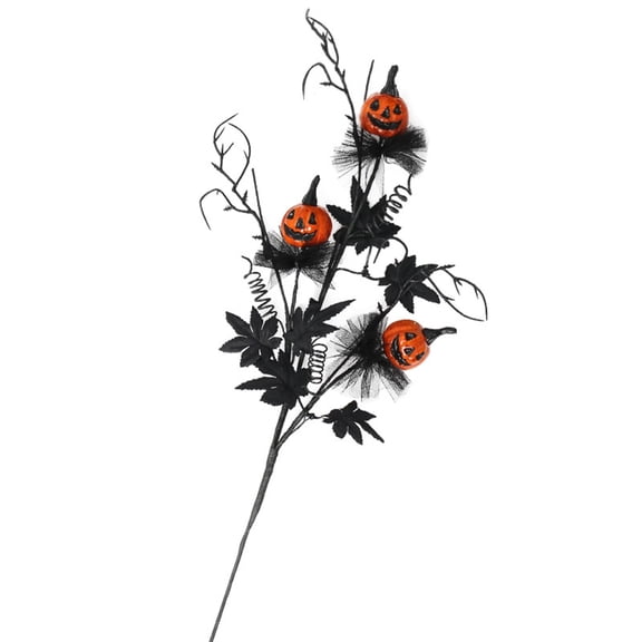 Sinyiin Artificial Plant Stem with Realistic Leaf Pumpkin Halloween Plant Decorations