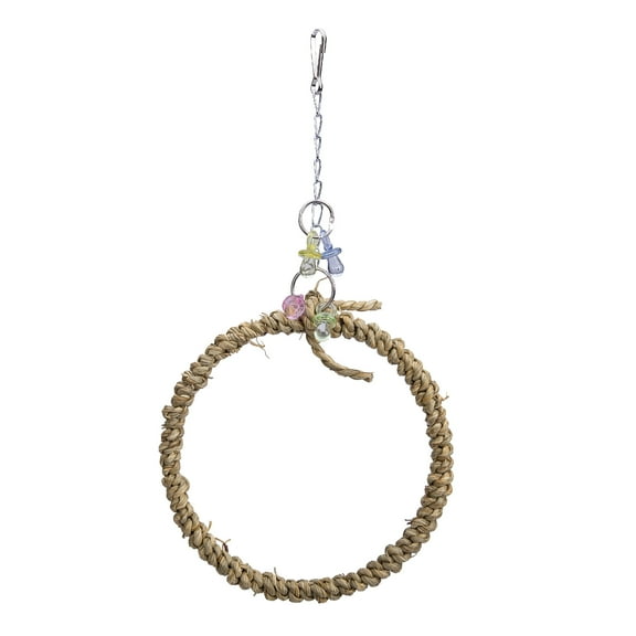 Sinyiin Bird Chew Toy Cotton Rope Ring Perch Parrot Training Swing Toy for Parakeets