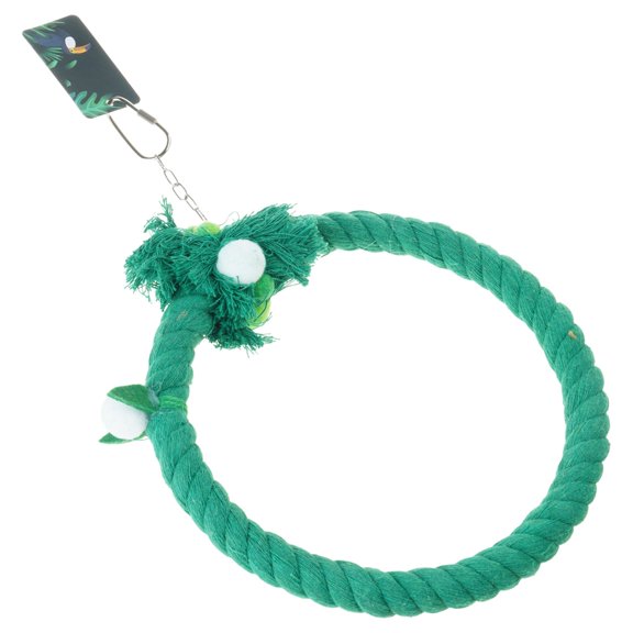 Sinyiin Bird Swing Perch Toy Parrot Stand Cotton Rope Ring for Small Parakeets Lovebirds