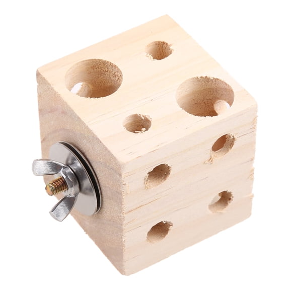 Sinyiin Bird Wooden Block Chewing Toy Parrot Tabletop Puzzle Foraging Training Toys Biting Wood Teething Toy for Small Animals