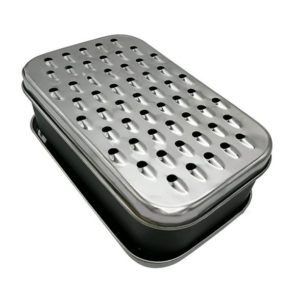 Sinyiin Cheese Grater with Food Saver Container 2 in 1 Fruit Vegetable Chopper Stainless Steel Rectangle Box and Graters
