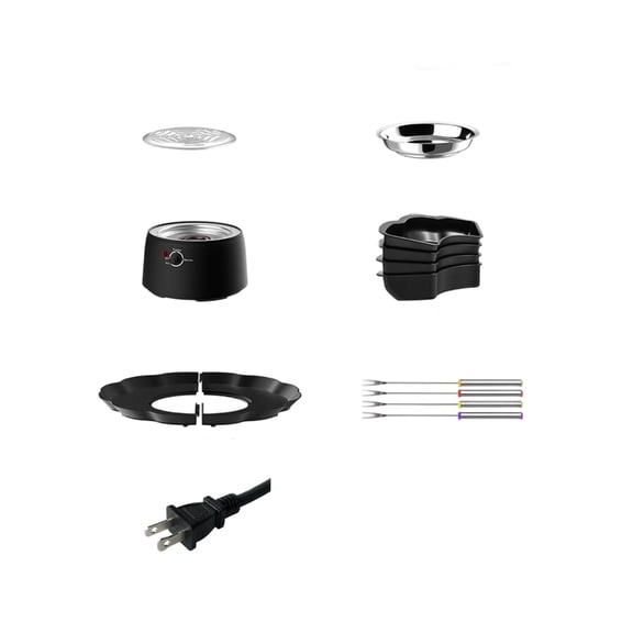 Sinyiin Chocolate Electric Hot Pot with Fruit Snack Tray Indoor Family Smore Maker