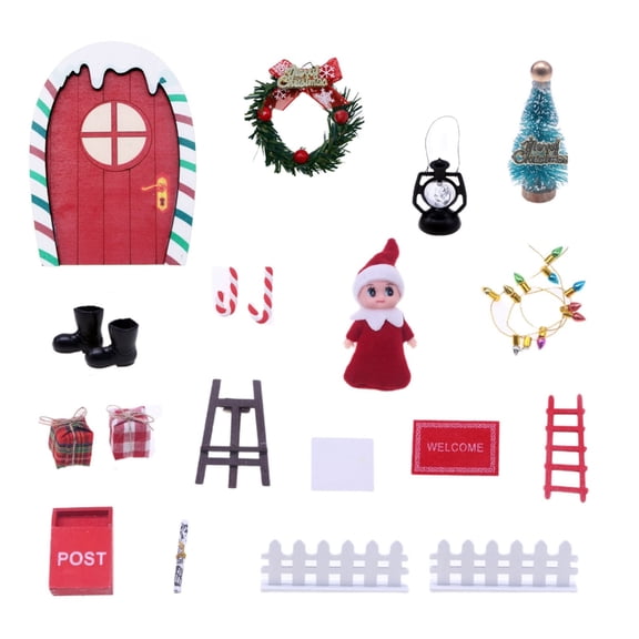 Sinyiin Christmas Cottage Decoration Set Wooden Rainbow Arch Safe Modular Assembly Set