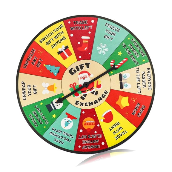Sinyiin Christmas Party Rotating Wheel Playing Game Wood Texture for Interactive Gift