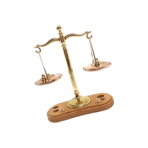 Sinyiin Collectible Iron Miniature Balance Scale Antique Design For 1/12 Doll House Display And Scene Setting Photography Props