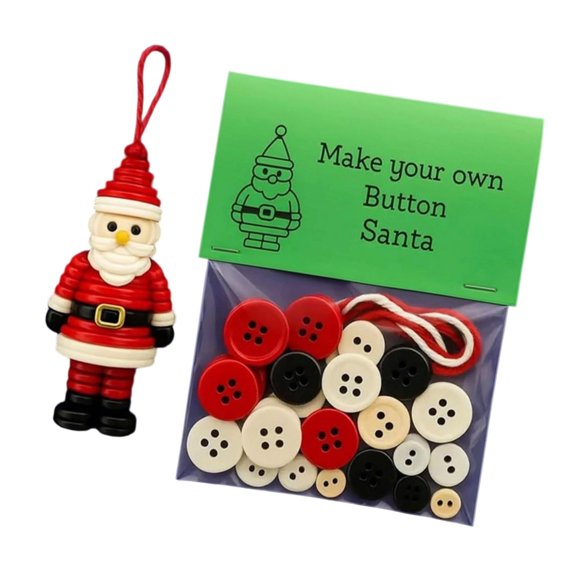 Sinyiin Complete Christmas Button Art Set Handmade Decors Project For Family Bondings