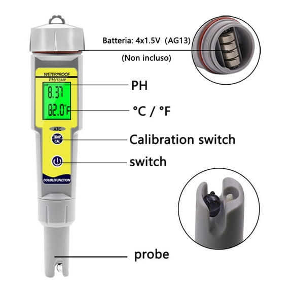 Sinyiin Convenient Ph Meter pH Tester for Fermented Food Precises Measurements Tool