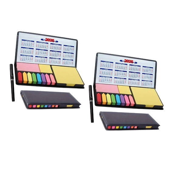 Sinyiin Convenient Stick Note Holder Daily Planner Note Box PVC Leather Design Calendar