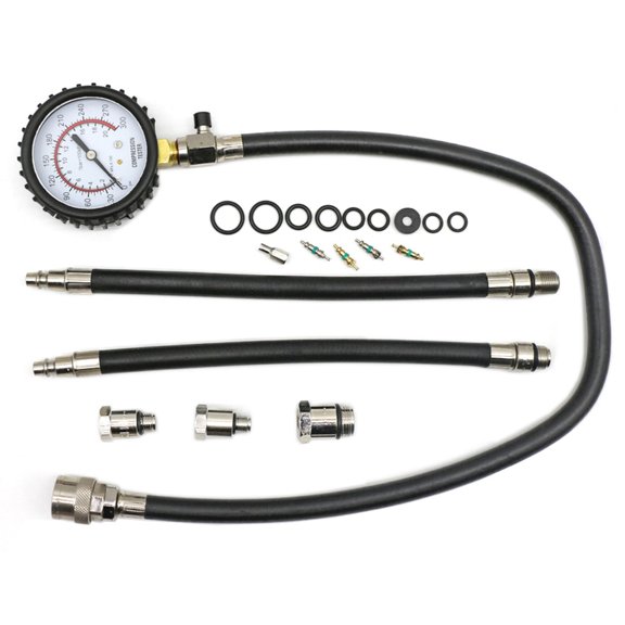 Sinyiin Cylinder Compression Tester With Adapters Flexible Hose for Gasolines Engines