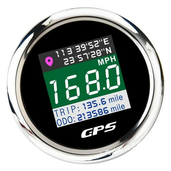 Sinyiin Digital Map Speed Gauges 52mm Display Real Time Navigation Data Trip Odometer Digital Speed Meter for Car Boat Motorcycle