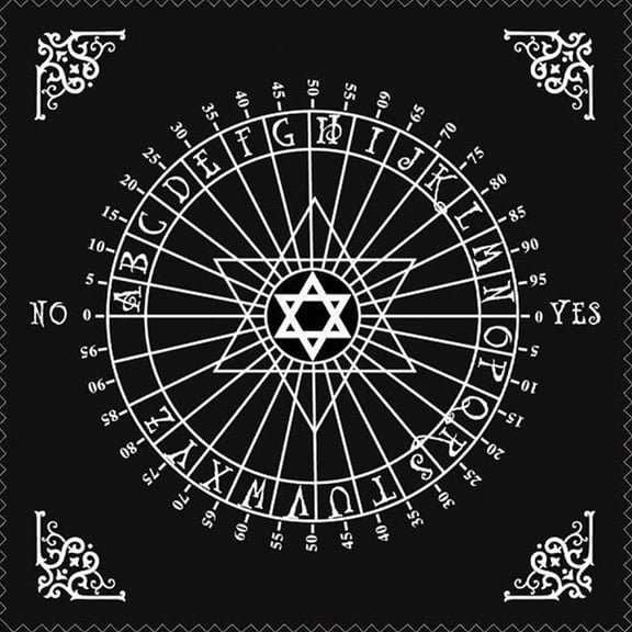 Sinyiin Divination Altar Tarot Card Cloth Game Mat Black Tarot Tablecloth Pendulum Cloth