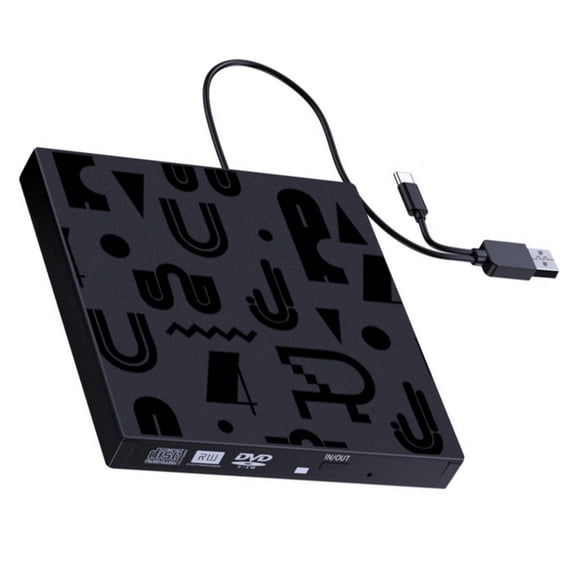 Sinyiin Double Interfaces External Cds Dvds Drive USB3.0 Type C For Window 11 10 8 7 Systems With Fast Data Transfer Speed