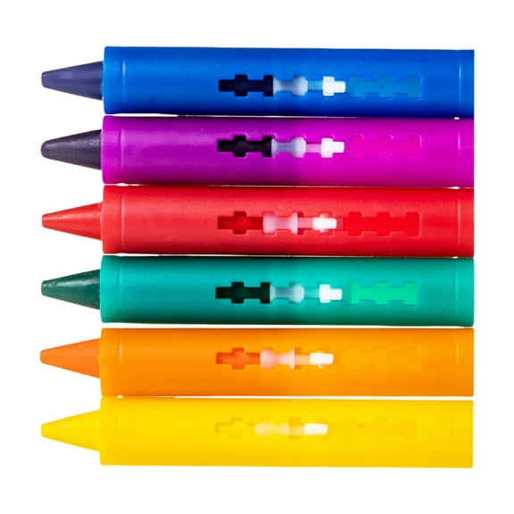 Sinyiin Easy to Grip Crayon Pen with Pen Holder For Little Hand 6 Color Washable Crayons
