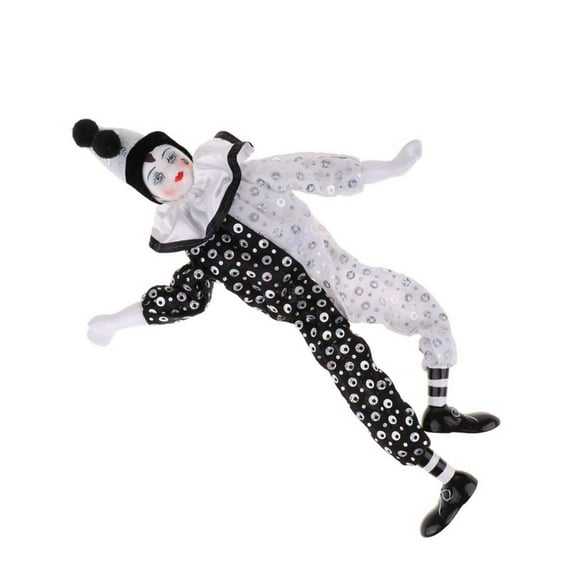 Sinyiin Elegant 16 Inch Porcelain Doll Clown Puppet Collectible For Home Decors And Gift