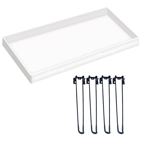 Sinyiin Epoxy Resin Square Table Making Silicone Mould Set Large Reusable Design and Includes 4 Metal Table Legs