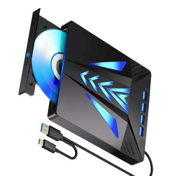 Sinyiin External Disc Drive for Laptop Type C USB3.0 Portable Writer Card Slot