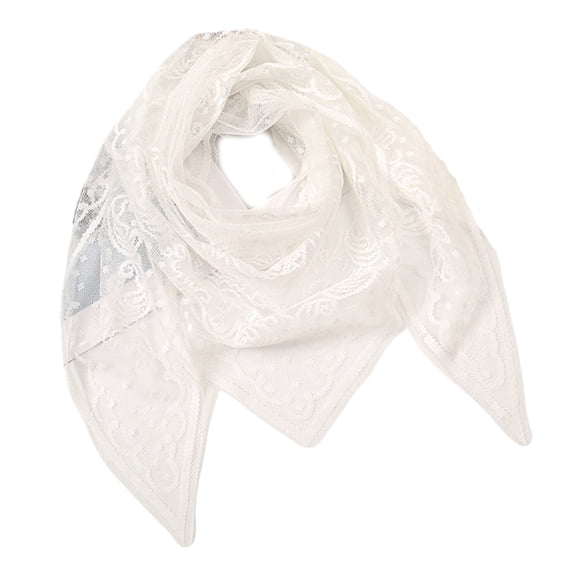Sinyiin Fashion Mantilla Wedding Party Shawl for Woman Lace Trim Wrap Casual Scarves Shawl Veils Foulard Female Mantilla