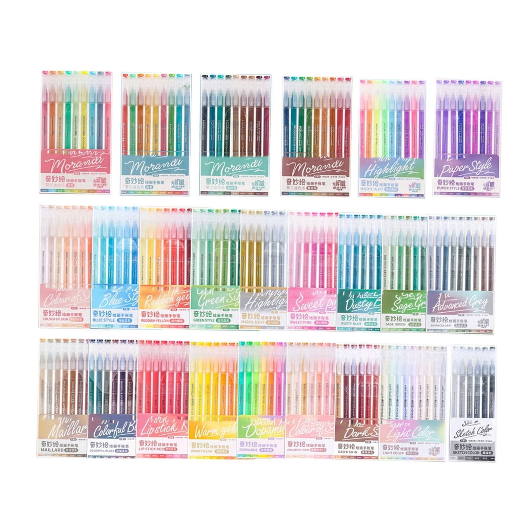Sinyiin Fluorescent Color Gel Pen 0.6MM Needle Tip Colored Gel Inks ...