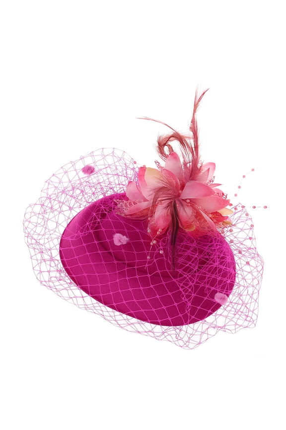 Hair Accessory Fascinator Party Hat Wedding Church Headwear with Mesh Vei
