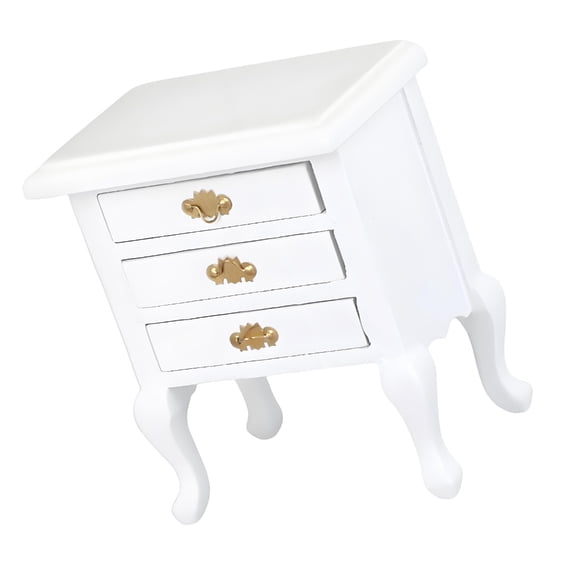 Sinyiin Handcrafted Miniature Bedroom Furniture Realistic 1:12 Doll house night table With Storage Drawer