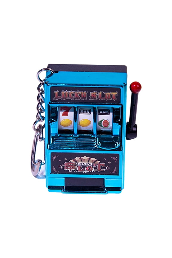 Handheld Fruit Slot Game Key Ring Fun Miniature Casino Style Keychain Accessory