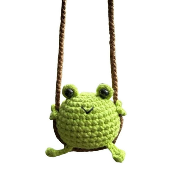 Sinyiin Handmade Frogs Rear View Mirror Accessory Knitted Car Decors Hanging Accessory