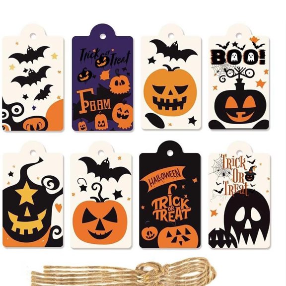 Sinyiin Hanging Label Set with String Light Weight Hanging Signs for Candy Cookie Bag