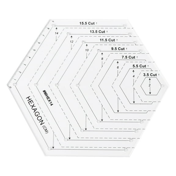 Sinyiin Hexagon Quilting Ruler Patchwork Plastic Template DIY Sewing Tools Useful