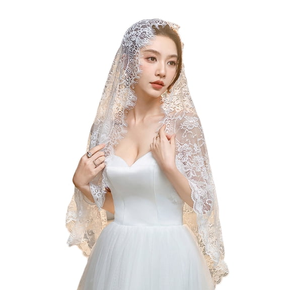 Sinyiin Indoor Outdoor Wedding Veils Breathable Lace Tulle Special Occasion Girls Veils