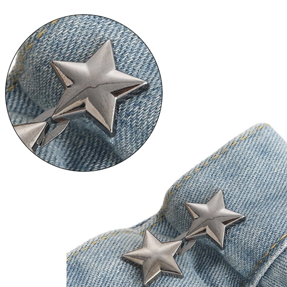 Sinyiin Instant Button Pant Pin Jean Button Pin Star Shape Tighten Waist Button Buckle